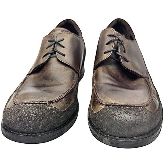 Kenneth Cole Reaction Brown Leather Derby Dress Shoes Size 9 Pre-Owned